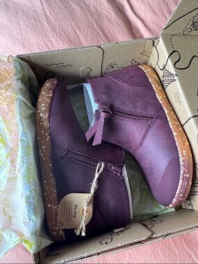 Livie & Luca Burgundy Suede Zip-Top Ankle Booties